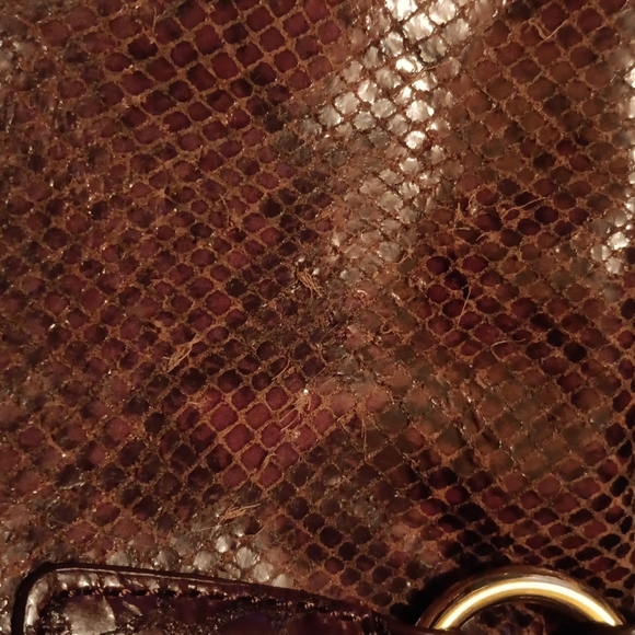 CYNTHIA ROWLEY BROWN SNAKE / LEOPARD PONY SKIN SATCHEL LARGE - Picture 12 of 12